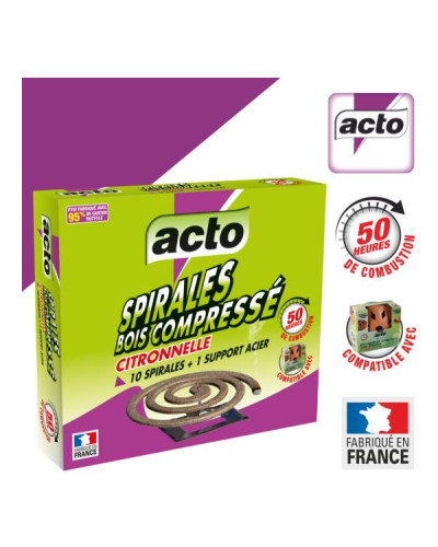 Spirale étui bois citronelle SPI3 ACTO