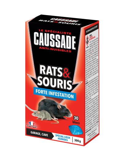 Caussade rats & souris blocs forte infestation 300g