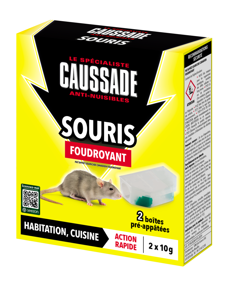 Caussade poste souris pré-appâtées foudroyant 20g