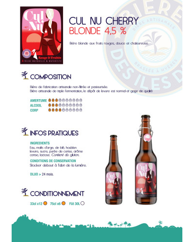 Bière des îles d'or Cul nu rouge 33 cl