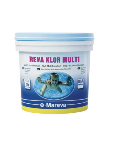 Désinfectant pour piscine Reva Klor multi galets de 250 grs - boite 5kg - MAREVA
