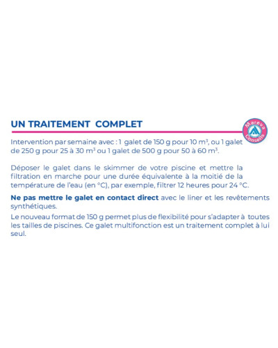 Désinfectant pour piscine Reva Klor multi galets de 250 grs - boite 5kg - MAREVA