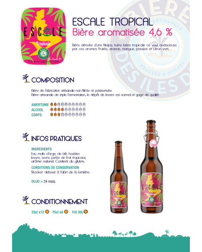 Bière des îles d'or tropicale blonde 75 cl