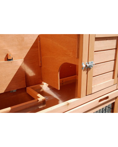 Clapier FIRST DOUBLE d'extérieur en sapin avec toit en shingle pour rongeur Clapier FIRST DOUBLE d'extérieur en sapin avec toit en shingle pour rongeur