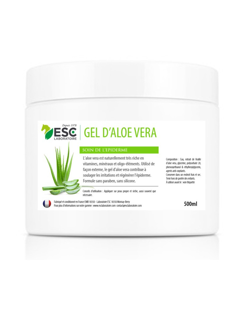 GEL D’ALOE VERA CHEVAL- A base de pulpe d’Aloé – Soin hydratant de l’épiderme du cheval