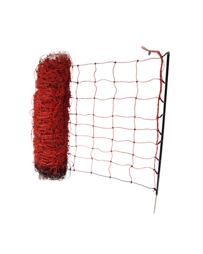 Filet de clôture électrifié orange pour chèvres 50m 1 pointe