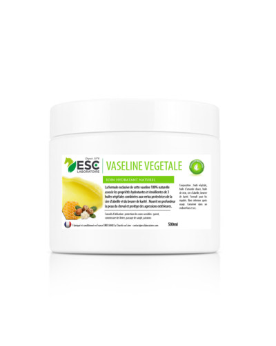 Vaseline végétale 500ml nourrit et protège la peau du cheval ESC