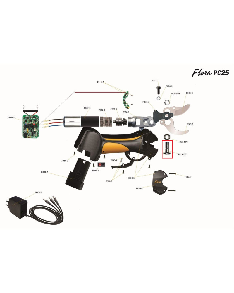 Axe de lame Flora PC25 F024-PP3