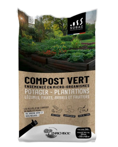 Compost Vert Sac 30 Litres - Prêt à l'emploi