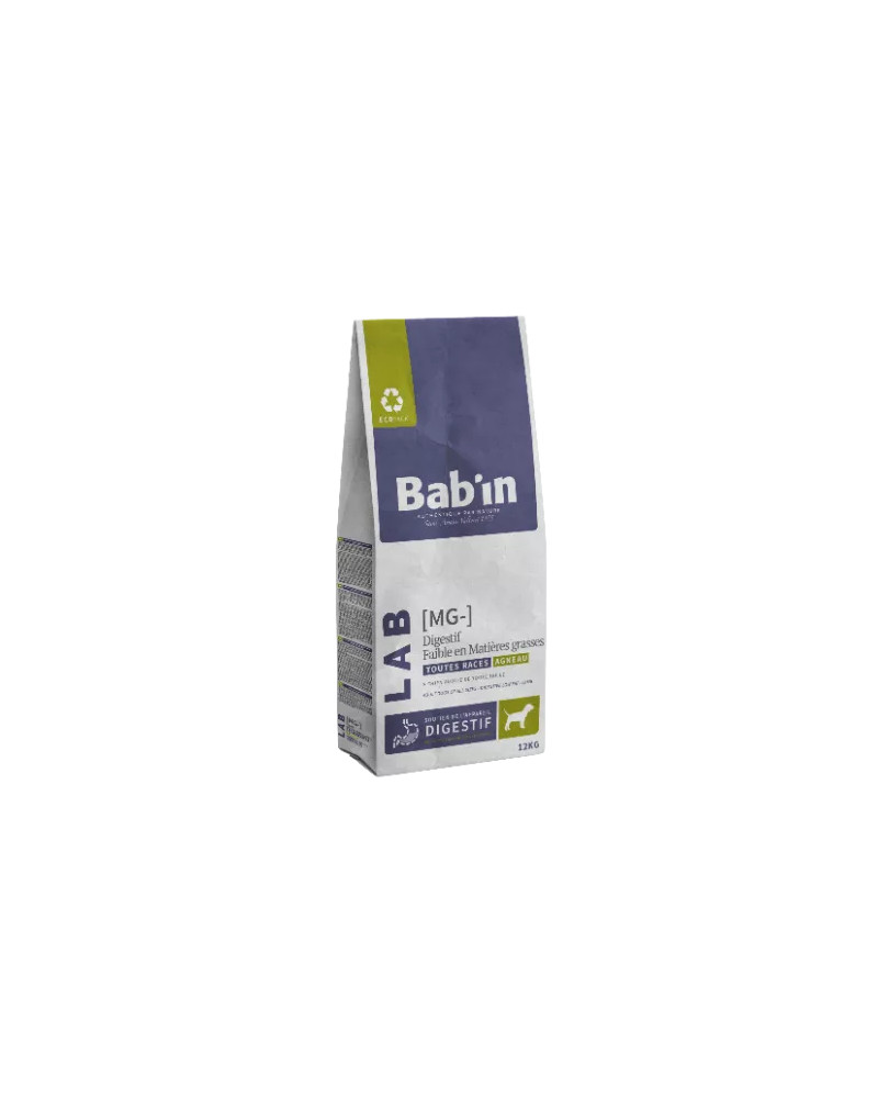 Croquette chien a l'agneau spécial digestion BABIN toutes races adulte digestif MG 12kg