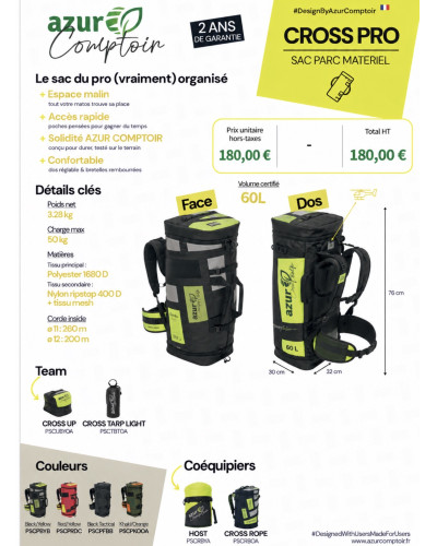 Sac d'élagage Cross Pro XL 75L Rescue Red