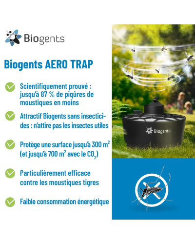 Piège anti-moustiques extérieur 300 m2 AERO TRAP Biogents