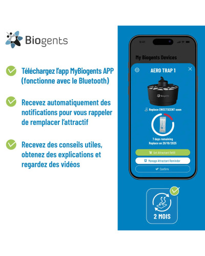 Piège anti-moustiques extérieur 300 m2 AERO TRAP Biogents