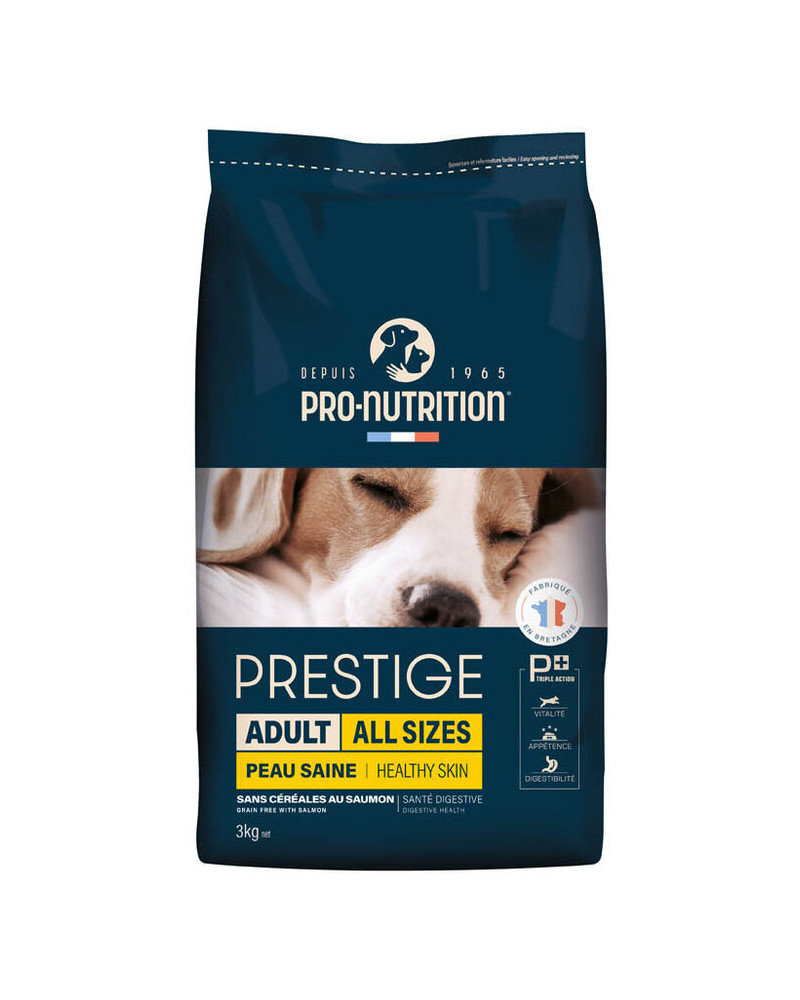 Croquette chien peau saine saumon sans céréales pro-nutrition 12kg