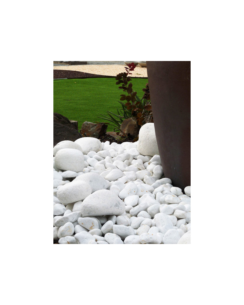 Galet marbre blanc pur 60/110 Sac 20kg
