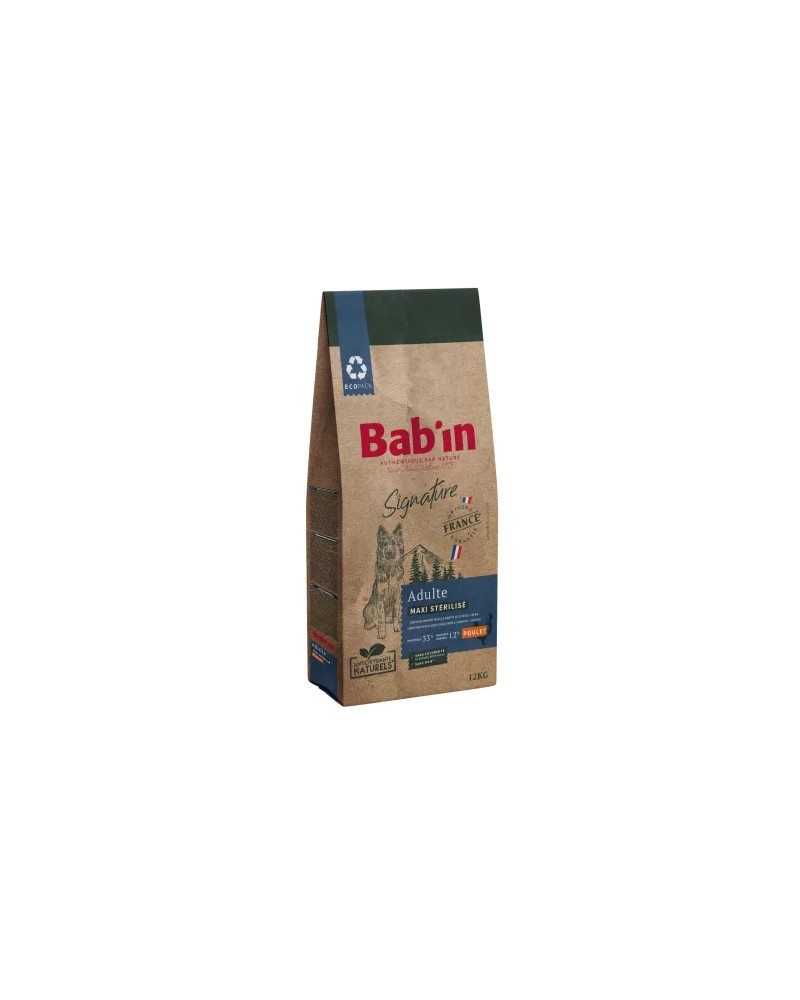 Croquette chien au poulet BABIN signature maxi stérilisé adulte 12kg