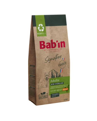 Croquette chien au poulet BABIN signature mini stérilisé adulte 6kg