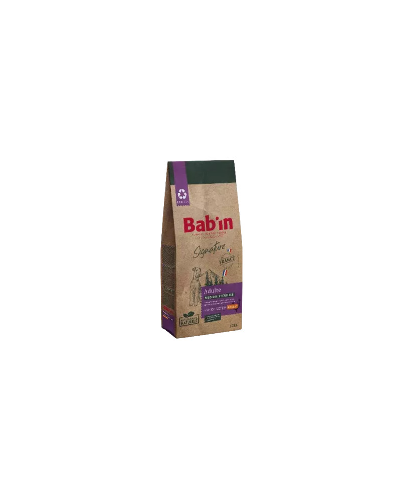 Croquette chien au poulet BABIN signature medium stérilisé adulte 3kg