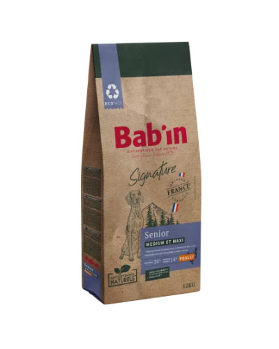 Croquette chien au poulet BABIN signature medium & maxi senior 12kg