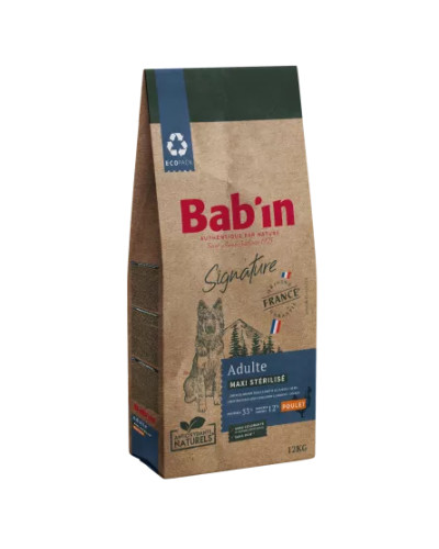 Croquette chien au poulet BABIN signature maxi stérilisé adulte 12kg