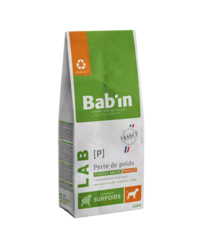 Croquette chien au poulet BABIN adulte perte de poids 12kg