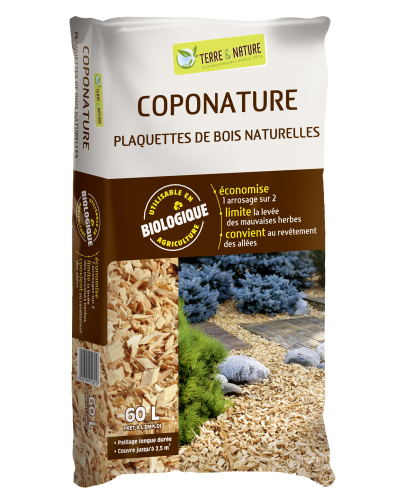Coponature paillage plaquette bois naturelles Sac 60L
