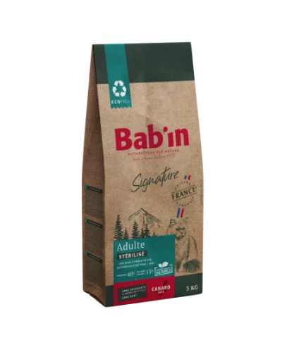 Croquette Chat adultes stérilisé Canard BABIN 3KG