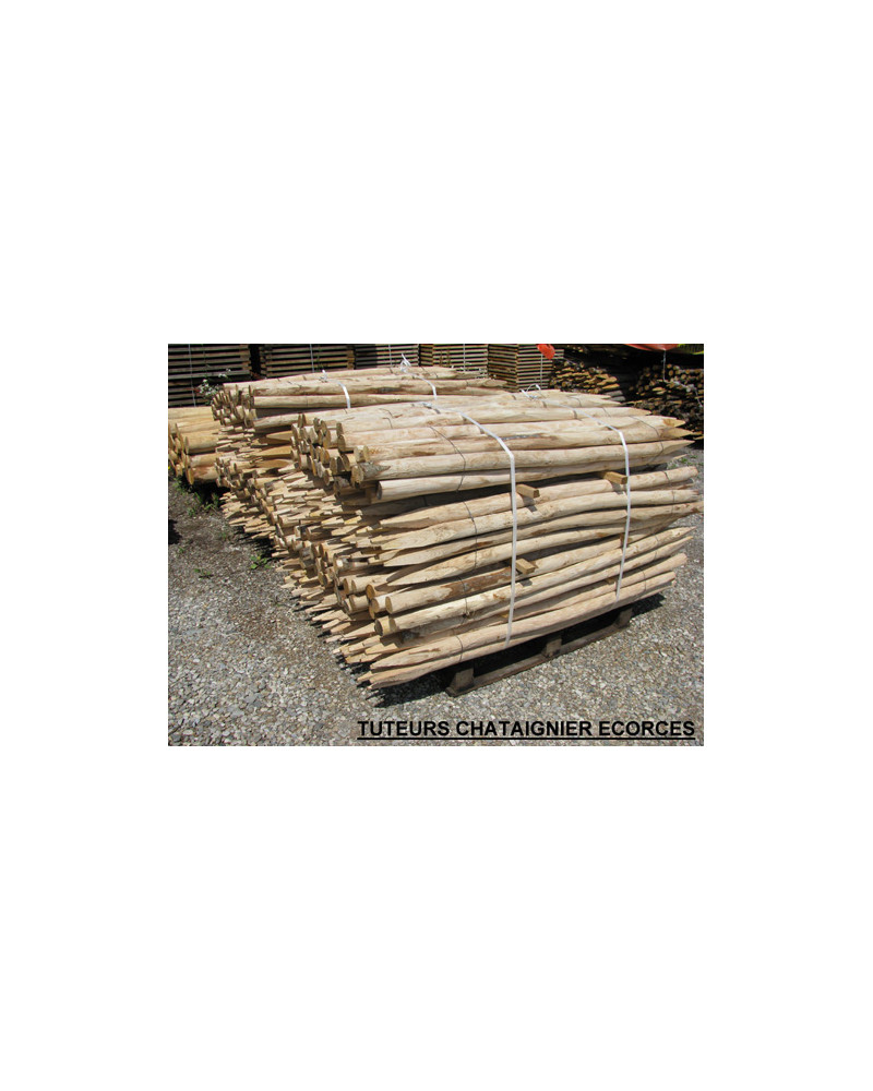 Tuteur châtaignier écorcé  non appointé Ø4/5cm - 1m75