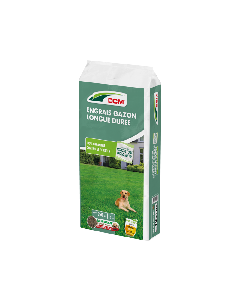 Engrais gazon longue durée Bio 10kg DCM