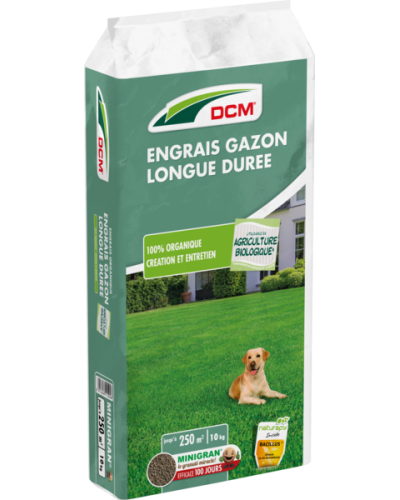 Engrais gazon longue durée Bio 10kg DCM