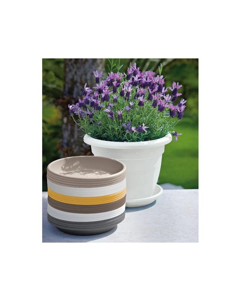 Soucoupe pour pot de fleurs terracotta 36 cm anthracite émaillé - Luxembourg