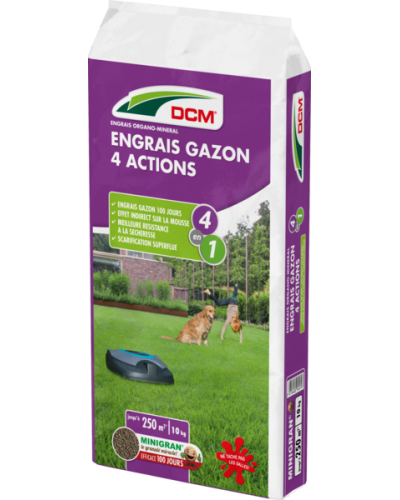 Engrais gazon 4 actions 10kg DCM