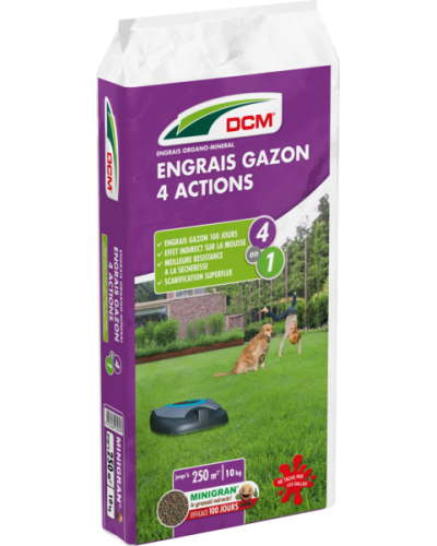 Engrais gazon 4 actions 10kg DCM