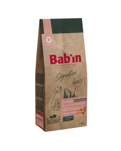 Croquette chien sans céréales au poulet BABIN signature junior toutes races 3kg