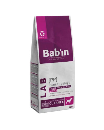 Croquette chien au saumon pour peau et pelage BABIN medium & maxi adulte 12kg